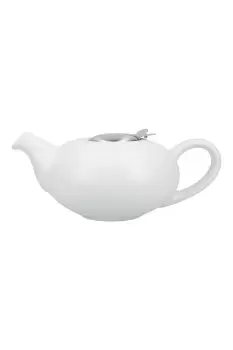 image of Ceramic Pebble Teapot, Matt Speckled White, Two Cup - 500ml Boxed