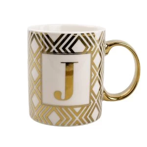Image of Mug Initial J Gold Patterned