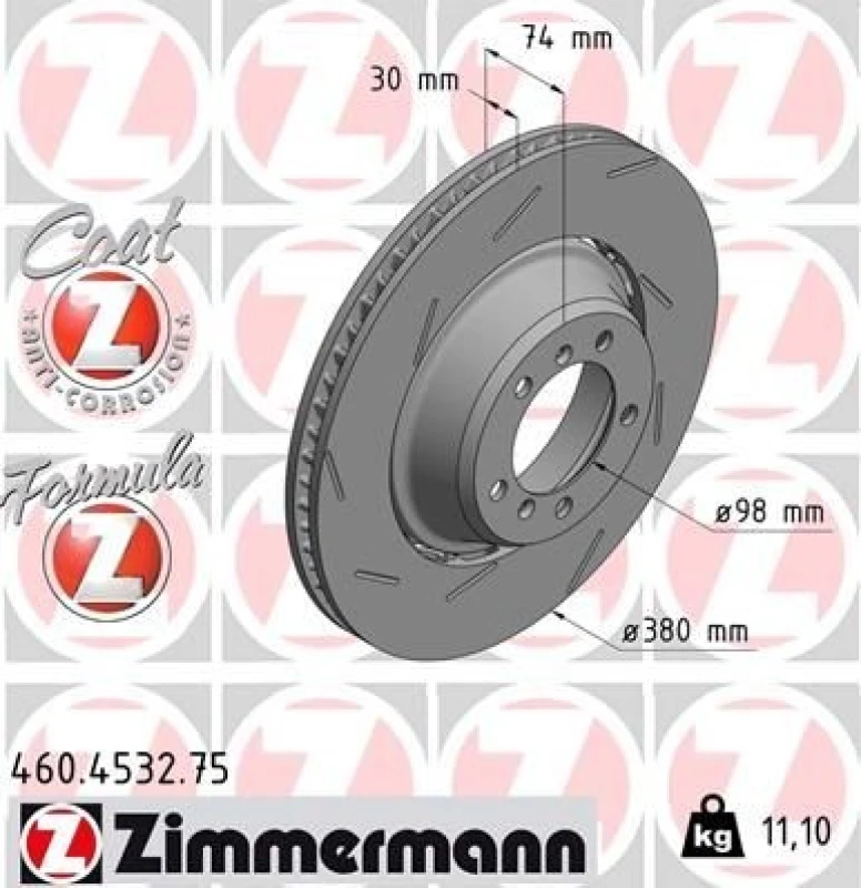 Image of ZIMMERMANN Brake disc ZIMMERMANN 460.4532.75