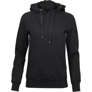 image of Tee Jays Womens/Ladies Raglan Hooded Sweatshirt (L) (Black)