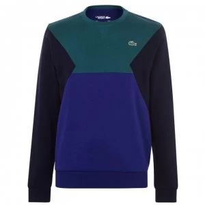 image of Lacoste Sport Chest Block Sweatshirt - Green/Blue