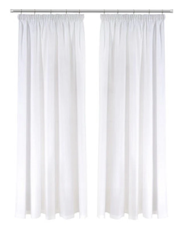 Image of Emma Barclay Aalia Voile Pencil Pleat Curtains, White - 46 X 72" Pair
