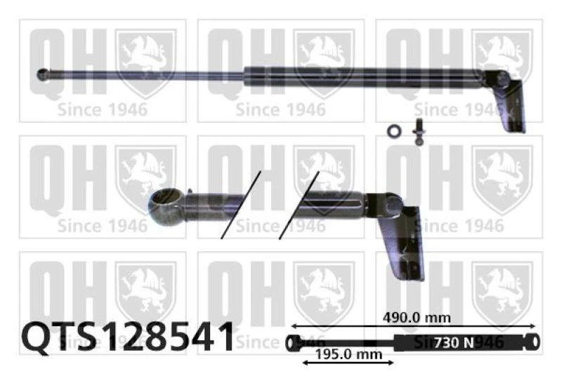 Image of QUINTON HAZELL Tailgate strut QUINTON HAZELL QTS128541