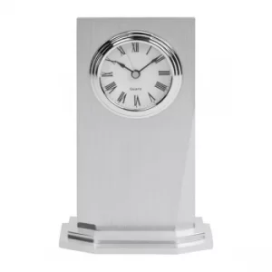 Image of WILLIAM WIDDOP Brushed Aluminium Mantel Clock 16cm