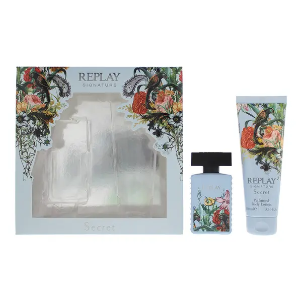 image of Replay Signature Secret For Woman 2 Piece Gift Set: Eau de Toilette 30ml - Body Lotion 100ml