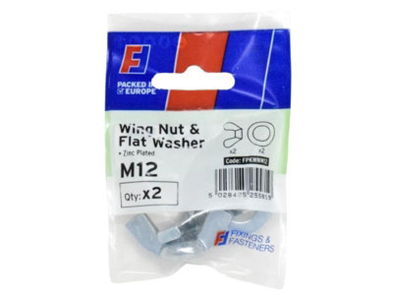 Image of Forgefix Fpkwnw12 Wing Nut & Washer M12 Forgepack 2 Forfpkwnw12