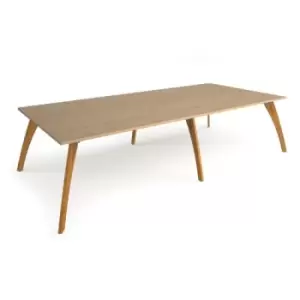 Image of Enable worktable 3200mm x 1600mm deep with six solid oak legs - kendal oak
