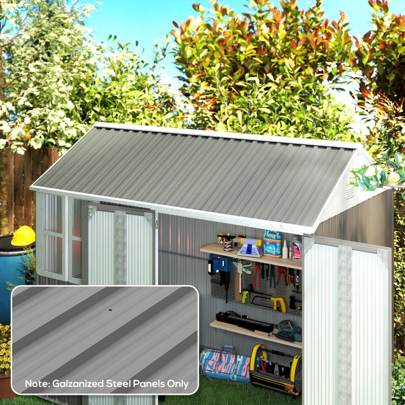 Image of Outsunny Pack of 12 Metal Roofing Sheets for Greenhouse, Light Grey 84H-021V00LG