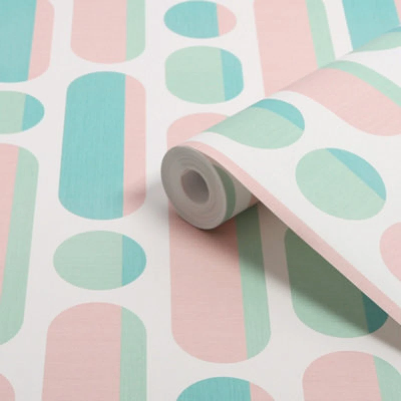 Image of Envy Morse Geometric Wallpaper Green