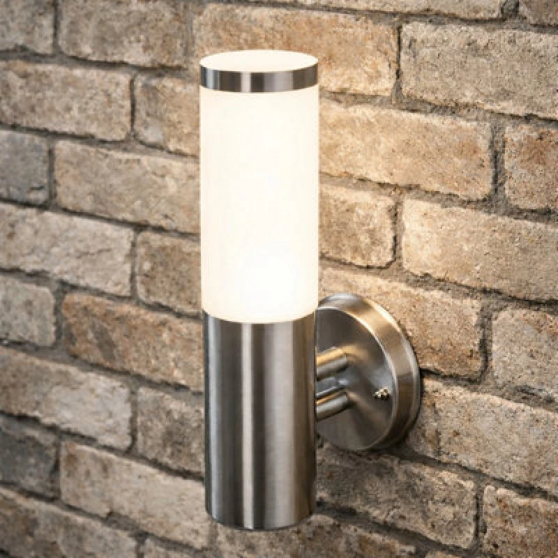 Image of CGC Lighting 'Aster' Stainless Steel Outdoor Wall Light Metallic Silver unisex