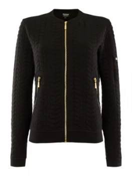 Image of Barbour Aragan Textured Zip Up Jersey Jacket Black