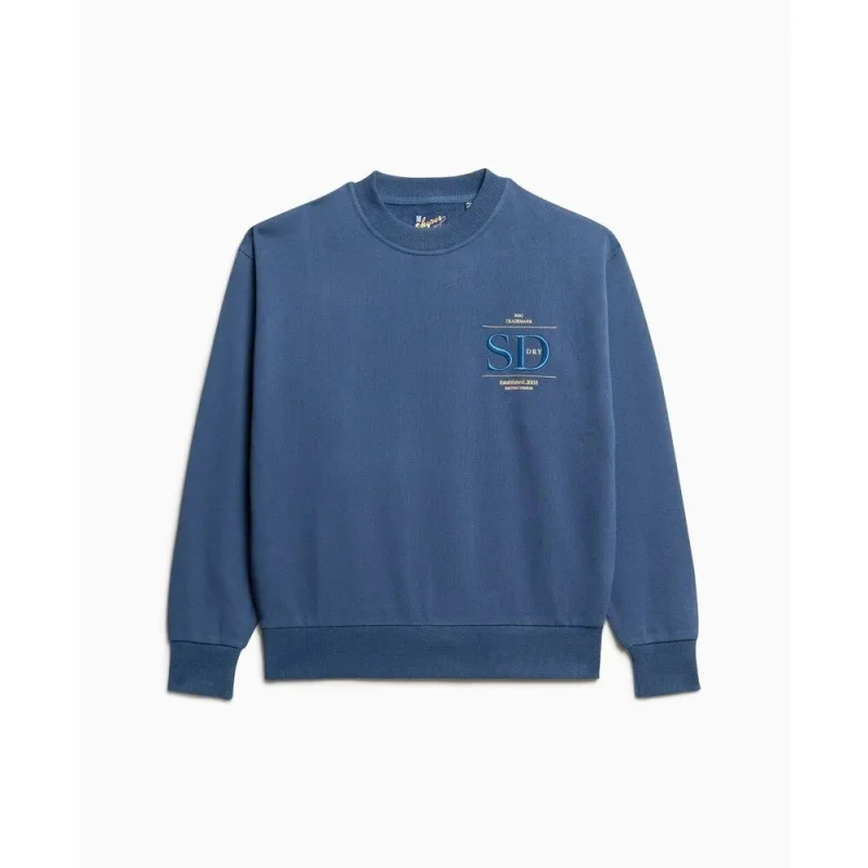 Image of Superdry Womens loose-fitting sweatshirt Superdry Luxe Bleu Female XS