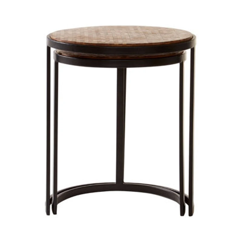 Image of Premier Housewares Interiors By Premier Sturdy Chevron Side Tables, Durable Side Table By Couch For Livingroom, Versatile Small Table For Outdoor Natu
