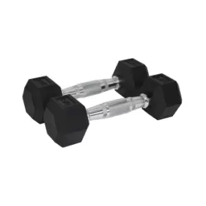 image of UFE Urban Fitness Pro Hex Dumbbell - Rubber Coated (pair) (black, 2 X 2.5Kg)