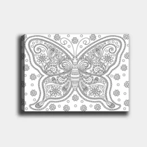 Image of MANDALA12 White Black Decorative Canvas Painting