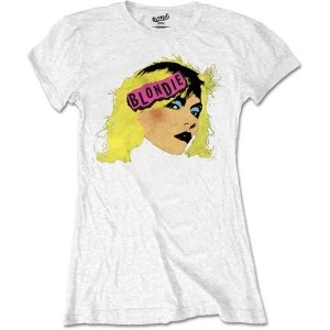 Image of Blondie - Punk Logo Womens X-Large T-Shirt - White