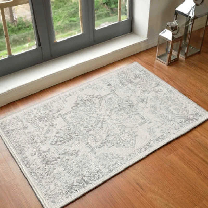 Image of Livabliss Vintage Oriental Boho Cream Ceren Area Rug 60 X 90 Cm - Easy Care, Non Shedding, Ideal For Living Room & Bedroom