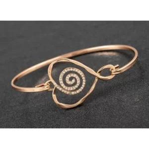 image of Artisan Swirly Heart Rose Gold Plated Bangle