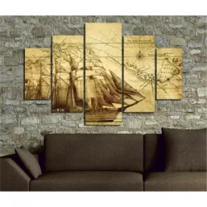 image of ST001 Multicolor Decorative MDF Painting (5 Pieces)