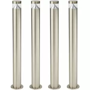 Image of 4 pack Stepped Outdoor Bollard Light - 3.3W LED - 800mm Height - Stainless Steel
