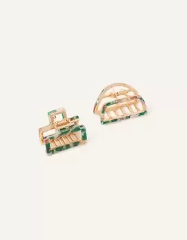 image of Accessorize Metal Resin Claw Clips Set of Two