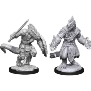 Image of D&D Nolzur's Marvelous Unpainted Miniatures (W15) Lizardfolk Barbarian & Lizardfolk Cleric