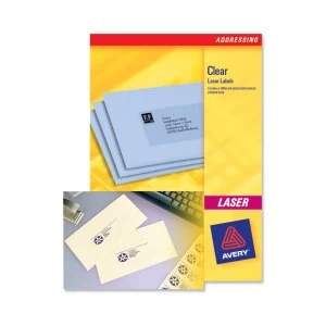 image of Avery L7553-25 Mini Laser Labels 22 x 12.7mm Clear Pack of 1200 Labels