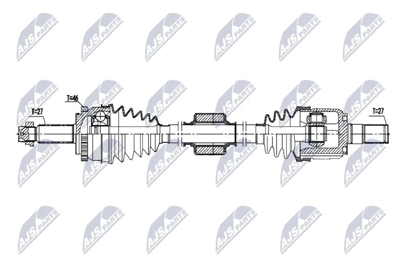 Image of NTY NPW-HY-665 Drive shaft Automatic Transmission, Front Axle Right Drive Shaft (13)