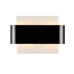 Image of Damo Flush Wall Light, 2 Light G9, White Base with Black Chrome Centre Band