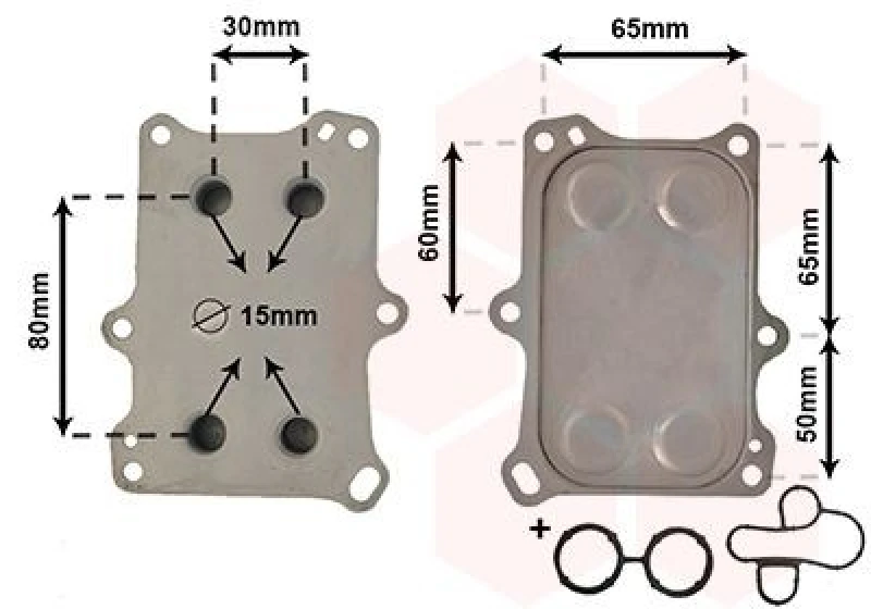 Image of VAN WEZEL Engine oil cooler VAN WEZEL 17013706