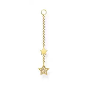 Yellow Gold Stars Earring Chain Pendant EP010-414-14