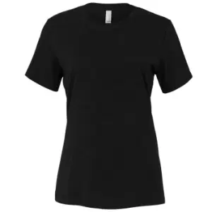 Image of Bella + Canvas Womens/Ladies Heather Jersey Relaxed Fit T-Shirt (L) (Black)