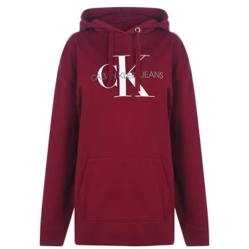 Calvin Klein Jeans Washed Mono Hoodie - Beet Red