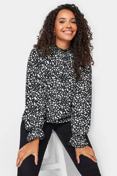 image of M&Co Long Sleeve Blouse Black