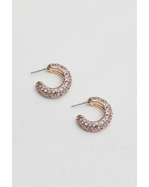 Image of Mood Crystal Chubby Hoop Earrings
