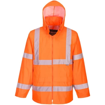 Image of H440 - Orange Sz 3XL Hi-Vis Rain Jacket Coat Visibility Reflective - Portwest