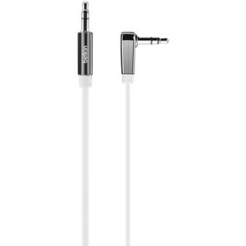 Belkin Mixit 3.5mm Flat Right Angle Aux Cable 0.9m In White