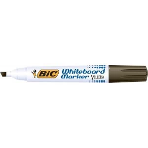 image of Bic Velleda Chisel Tip Whiteboard Marker Black Pack of 12 Markers