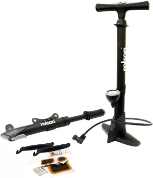 Image of Rolson 2 Piece Bicycle Pump and Repair Kit