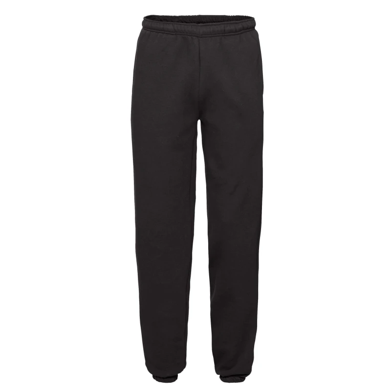 Image of Fruit Of The Loom Fruit of the Loom Men Premium Elasticated Cuff Jogging Bottoms in Black Size: 3X-Large Black XXXL Male 5063470999972