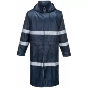 Image of F438 - Navy Sz L Classic Iona Rain Coat Waterproof Hi-Vis Ligjhtweight - Navy - Portwest