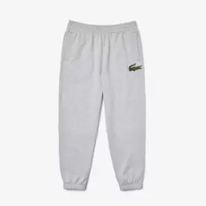 Image of Lacoste Unisex Organic Cotton Fleece Trackpants Size 5 - L Grey Chine