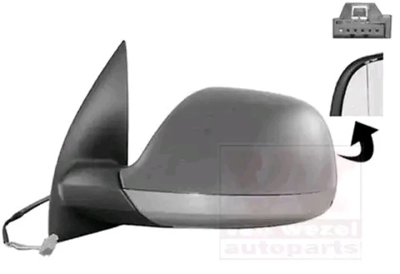 Image of VAN WEZEL 5785807 Wing mirror * HAGUS * Left, Heatable, Chromed Outside Mirror (50)