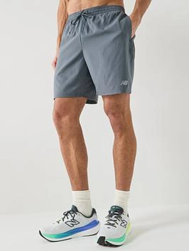 Image of New Balance Mens Performance Running Shorts - Grey Male XL