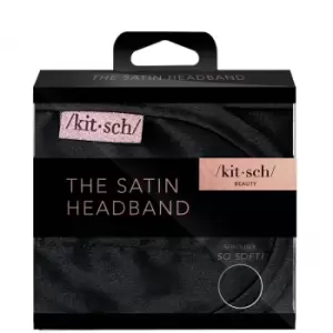 image of Kitsch Satin Sleep Headband (Various Colours) - Black