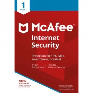 image of McAfee Internet Security 2018 MIS00UNR1RDD Software