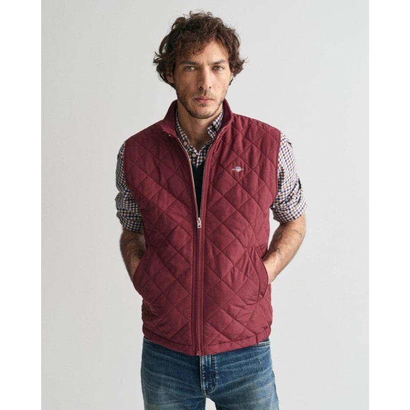 Image of Gant Quilted Windcheater Vest - Red Red M