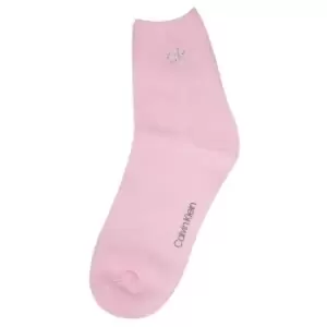 Image of Calvin Klein Crystal logo rib short socks - Pink