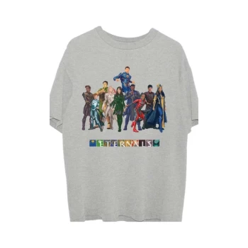 Image of Marvel Comics - Eternals Colour Block Characters Unisex Large T-Shirt - Grey
