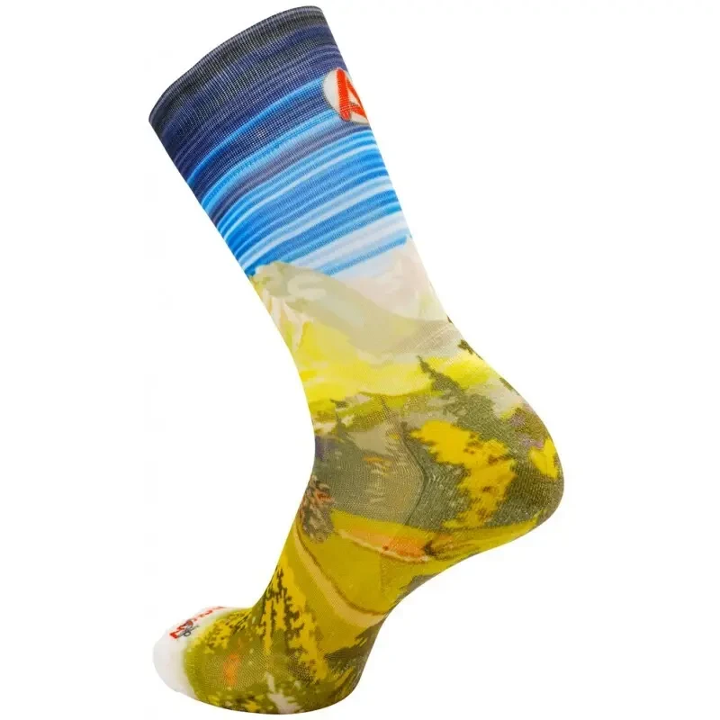 Image of Pair of mountain spirit socks Rywan No Limit Graphik Bleu Unisex 38/40